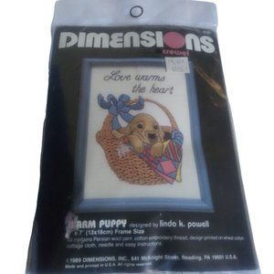 Dimensions Crewel Embroidery Warm Puppy Needlepoint #6161